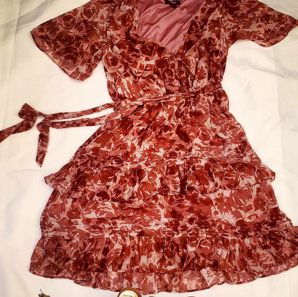 Vera Wang Floral Dress with belt